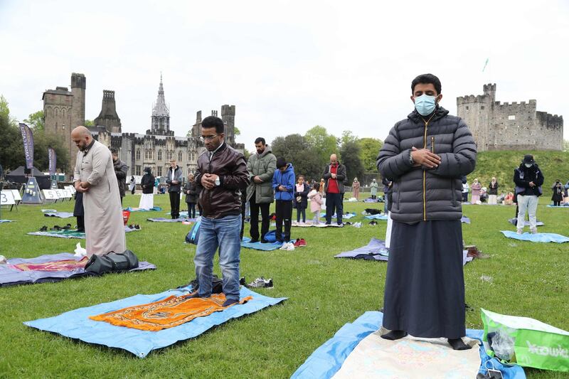 Hundreds were expected to attend the prayers at Cardiff Castle. AFP