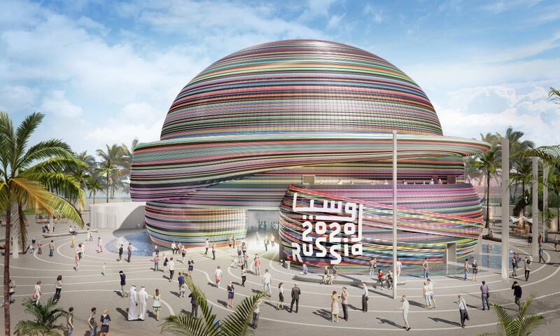 A rendering of the Russian pavilion at Expo 2020 Dubai.