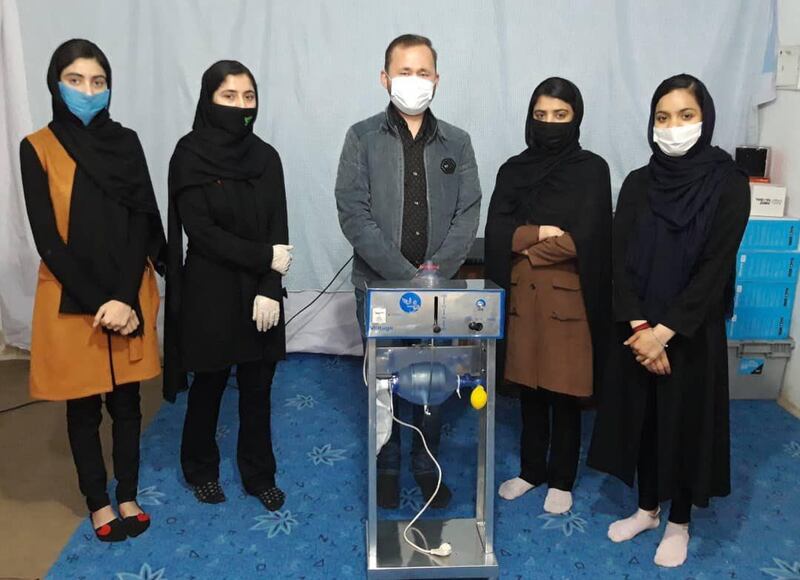 Somaya Faruqi (left), Afghanistan, robotics team leader. Courtesy Roya Mahboob