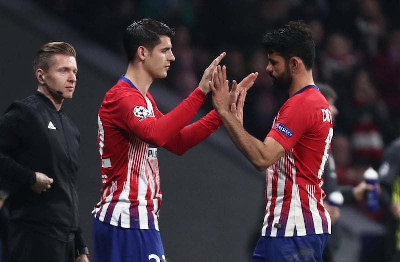 Alvaro Morata replaces Diego Costa in one of three Atletico Madrid substitutions that helped change the game against Juventus. Reuters