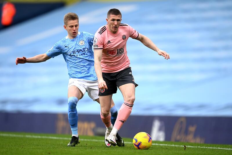 Oleksandr Zinchenko – 7. Went looking for work in central midfield, given he was largely underemployed in defence. Guilty of a foul throw, as Bernardo Silva was. Saw a shot from distance saved in the second half. EPA