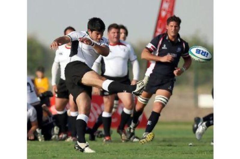 Arabian Gulf's Paul Beard scored an exceptional drop goal against Hong Kong in 2008. Pawan Singh / The National