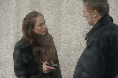 Kerry Condon, left, plays an IRA freedom fighter who faces off with Liam Neeson's assasin. Photo: Facing East Entertainment