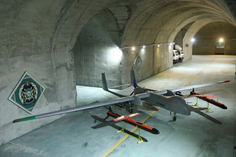 An army drone at an underground base somewhere in Iran. Reuters