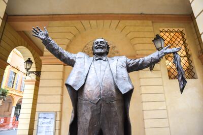 A statue of Pavarotti outside Modena's opera house. Photo: Ronan O'Connell