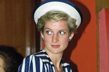 Diana, Princess Of Wales wearing an outfit designed by David and Elizabeth Emanuel in Bahrain in 1986. Getty Images