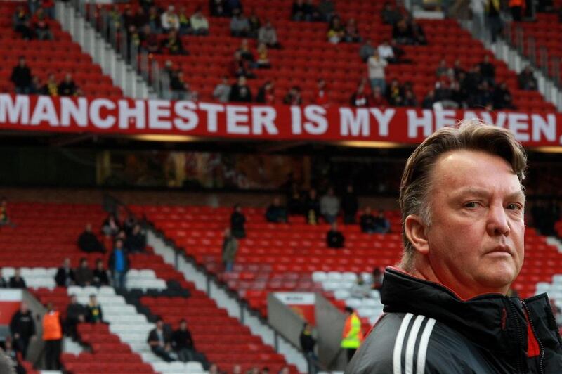 Louis van Gaal shown at Old Trafford before a match between Manchester United and Bayern Munich in April 7, 2010. Alexander Hassenstein / Bongarts / Getty Images 
