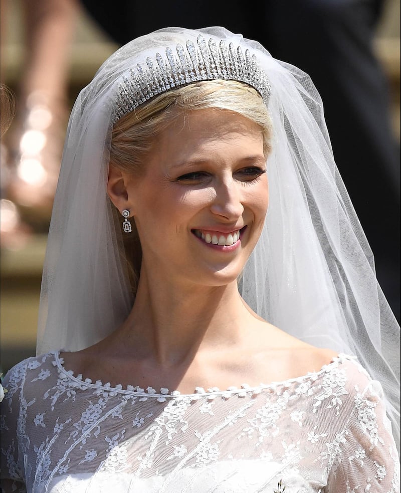 Lady Gabriella Windsor sported the tiara worn by her grandmother and mother on their wedding days. Getty Images