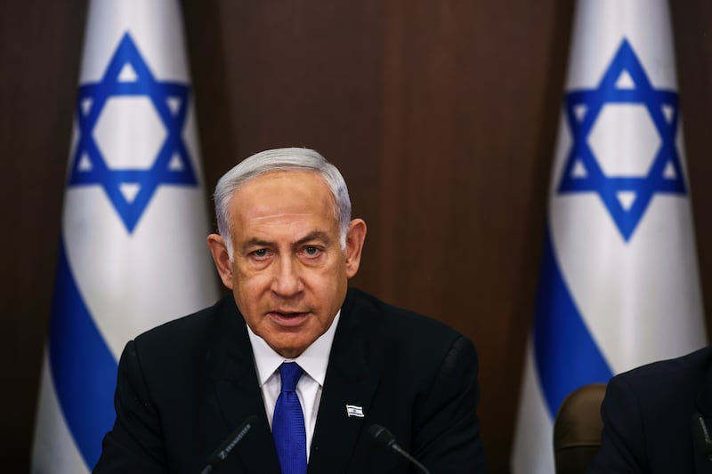 Israeli Prime Minister Benjamin Netanyahu met politicians to address the surge in crime rates within the Palestinian-Israeli community. AP