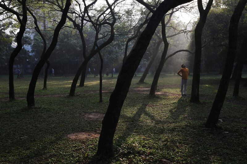 A man exercises in the morning at Ramna Park in Dhaka, Bangladesh. Mohammad Ponir Hossain / Reuters.