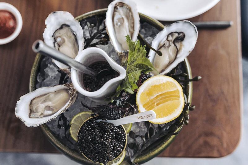 Oysters and caviar at The Loft brunch at Dubai Opera 