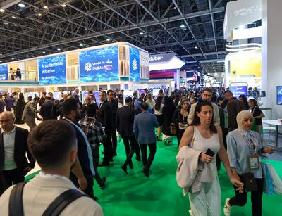 Visitors at the Arabian Travel Market in Dubai. Victor Besa / The National