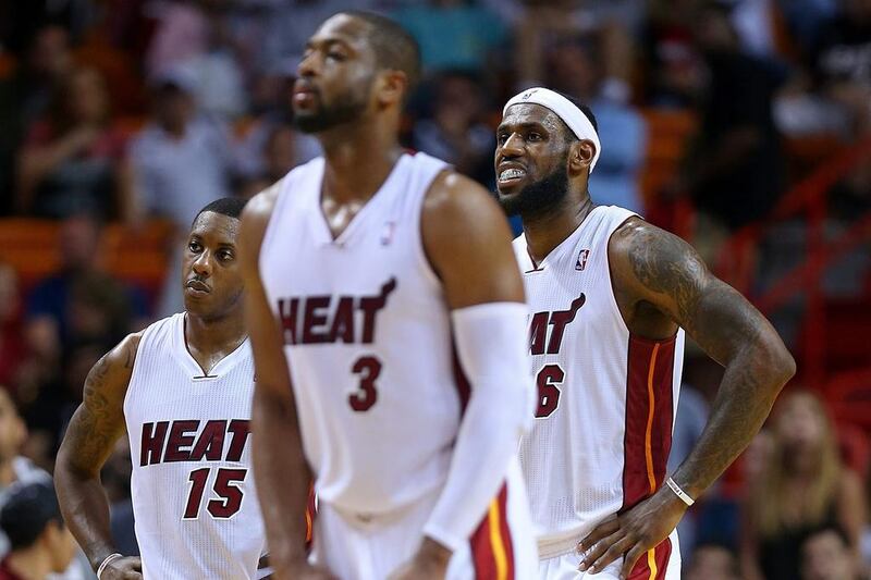 Dwyane Wade, LeBron James and the Miami Heat lost each of their four contests against the Brooklyn Nets during the regular season. Mike Ehrmann / Getty Images