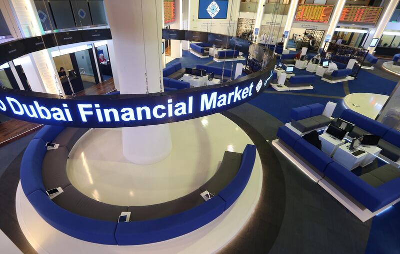 epa07672641 A general view for the Dubai Financial Market, in the Gulf emirate of Dubai, United Arab Emirates, 25 June 2019. According to media reports, Major Middle East stock markets mostly fell and oil prices drop in relation to the US imposed anther sanctions on Iran,  a move Tehran declared closed the door to diplomacy with the US.  EPA/ALI HAIDER