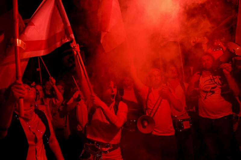 Protesters at the mass 'Independence party' in Tel Aviv. Reuters