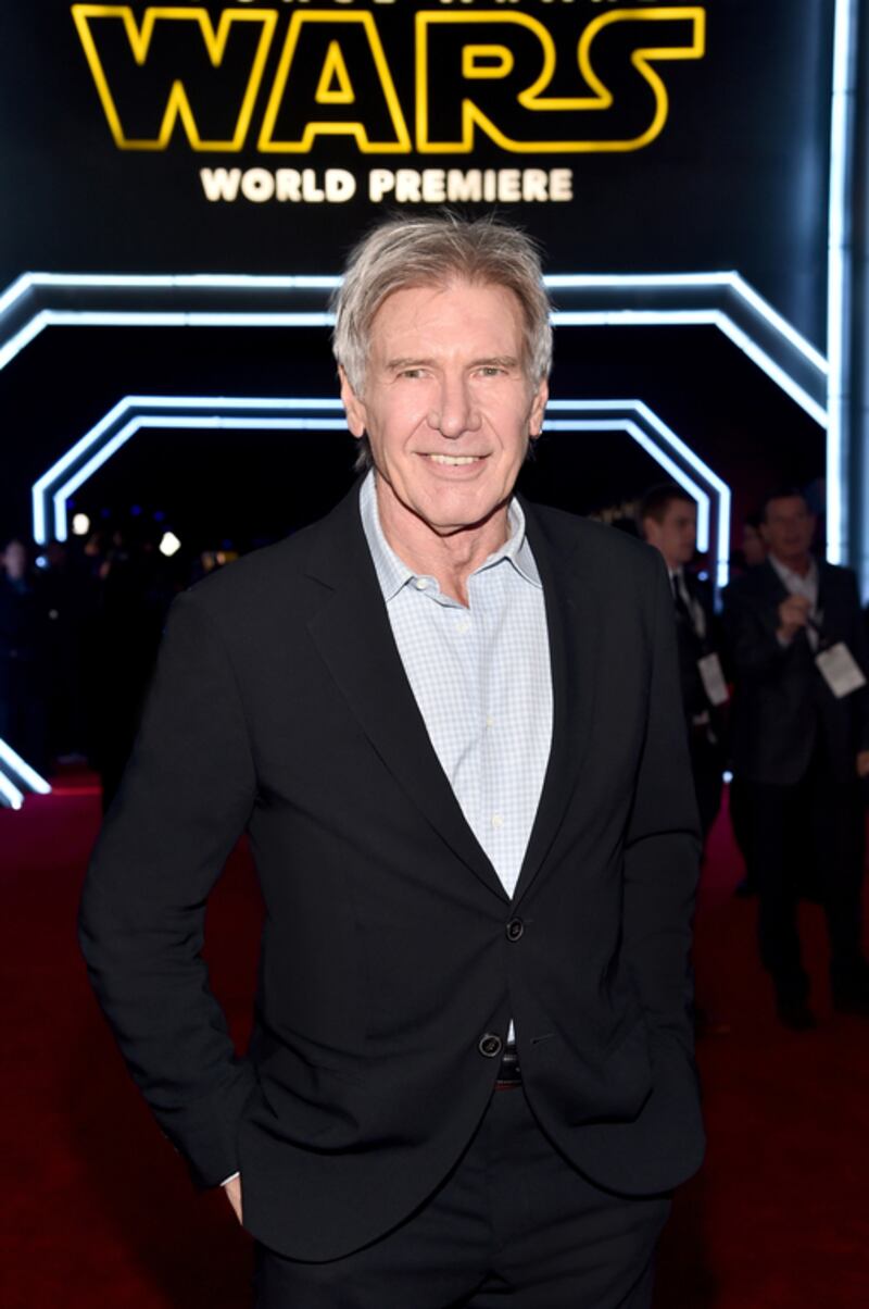 Actor Harrison Ford attends the World Premiere of Star Wars: The Force Awakens at the Dolby, El Capitan, and TCL Theatres in Hollywood, California. (Photo by Alberto E. Rodriguez/Getty Images for Disney)