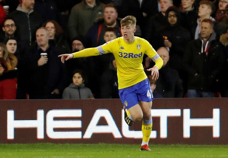 FILE PHOTO: Soccer Football - Championship - Nottingham Forest v Leeds United - The City Ground, Nottingham, Britain - January 1, 2019   Leeds' Jack Clarke celebrates after he scores the first goal   Action Images/Paul Childs    EDITORIAL USE ONLY. No use with unauthorized audio, video, data, fixture lists, club/league logos or "live" services. Online in-match use limited to 75 images, no video emulation. No use in betting, games or single club/league/player publications. Please contact your account representative for further details./File Photo