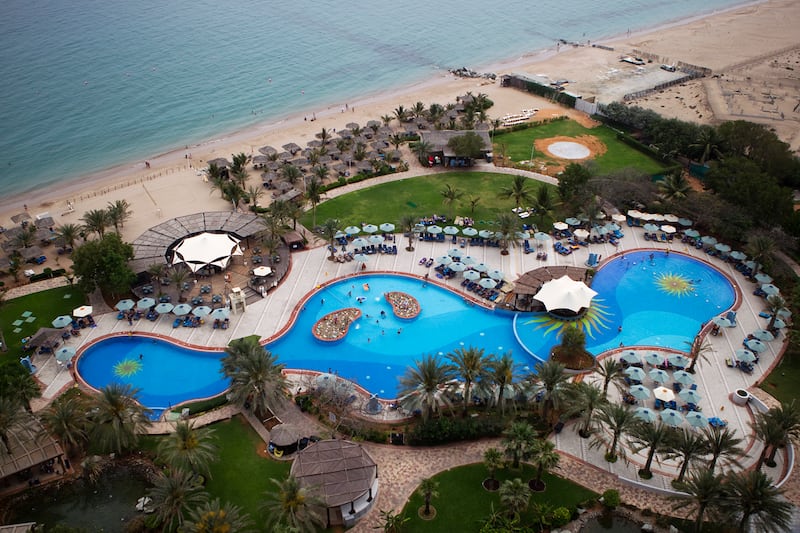 Fujairah, April 12, 2012 -- Stock photo of pool area at Le Meridien Al Aqah Beach Resort in Fujairah. (Photo by: Sarah Dea/The National)