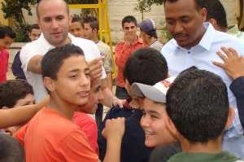 Provided photo of Khaled Diab (left) and Khaled al Nahdi (right) in a scene from the reality television show Mujaddidun (revivers)
Courtesy Right Start International
Foundation, UK