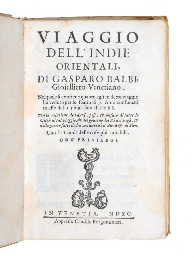 The Viaggio dell'Indie Orientali – published in 1590 – was sold to a regional book collector in 2017 for $80,000. Peter Harrington 