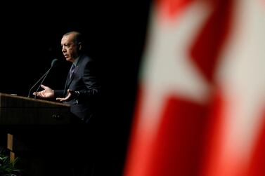 Turkish President Tayyip Erdogan speaking during a meeting in Ankara last year. Reuters