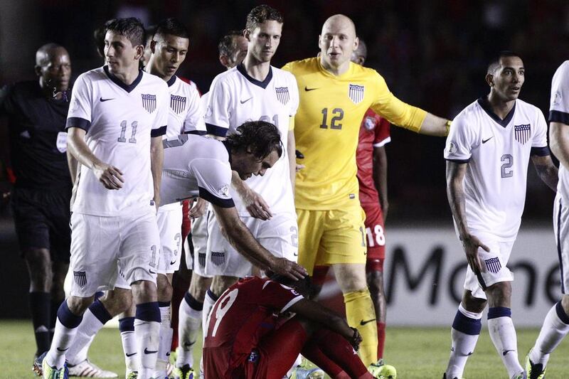 Panama 2-3 USA. Mexico were not eliminated from the World Cup finals, however, after the US scored twice in extra time to sink Panama. The Mexicans will now face New Zealand in a play-off. Graham Zusi, kneeling above, scored the tying goal that effectively eliminated Panama. Arnulfo Franco / AP