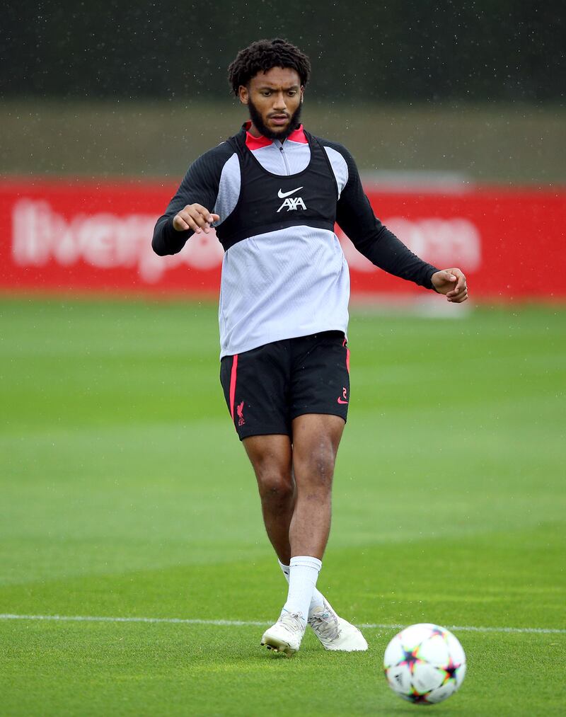 Liverpool defender Joe Gomez at the AXA Training Centre. PA