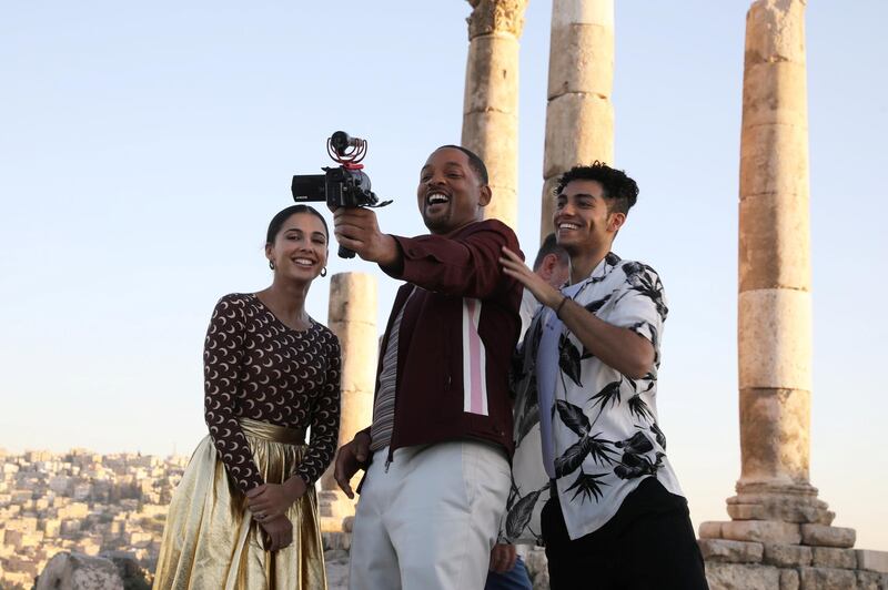 Naomi Scott, Will Smith and Mena Massoud capture their visit to the Citadel. Reuters