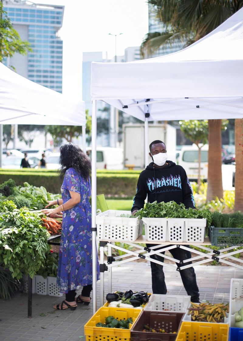 DUBAI, UNITED ARAB EMIRATES.  FEBRUARY 2021. 
Farmer's Market at Bay Avenue
Photo: Reem Mohammed / The National
Reporter: Patrick Ryan