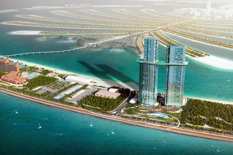 Nakheel has unveiled Palm 360 – an iconic, twin-tower hotel and residential project on Dubai’s Palm Jumeirah. Courtesy Nakheel