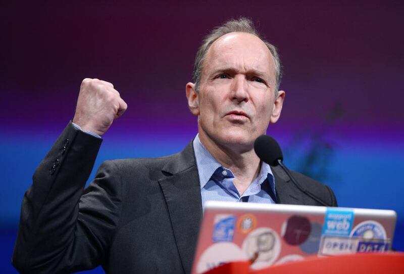 Sir Tim Berners-Lee, the man credited with inventing the world wide web, is the opening speaker for this year’s Abu Dhabi Media Summit. Philippe Desmazes / AFP