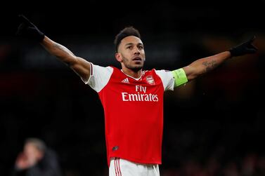 Pierre-Emerick Aubameyang and his Arsenal teammates travel to England's South Coast for an FA Cup tie against Arsenal on Monday. Reuters