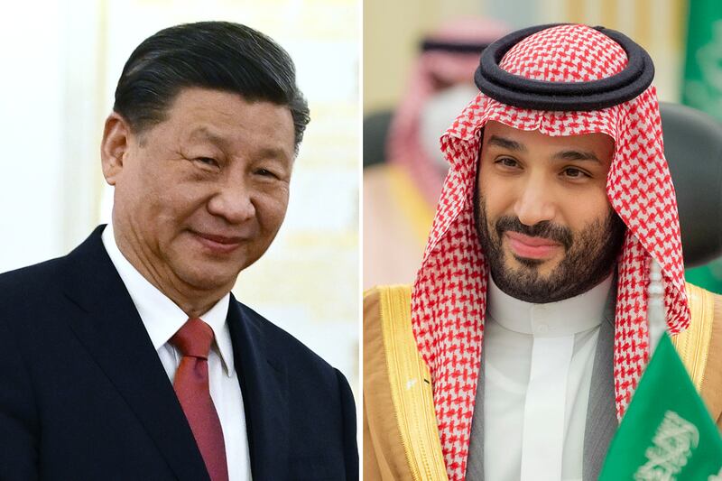 Chinese President Xi Jinping and Saudi Crown Prince Mohammed bin Salman. The 10th Arab-China Business Conference is seen as a significant step forwards in Saudi Arabia’s efforts to boost trade with China. AFP