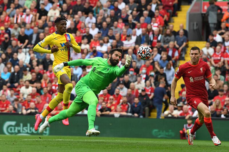 LIVERPOOL PLAYER RATINGS: Alisson Becker - 7. The Brazilian misjudged an early effort but recovered to make a last-gasp save. He never looked ruffled again and was quick off his line to kill off any danger. AFP