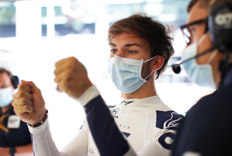 Pierre Gasly with Pierre Hamlin in Spielberg. Getty