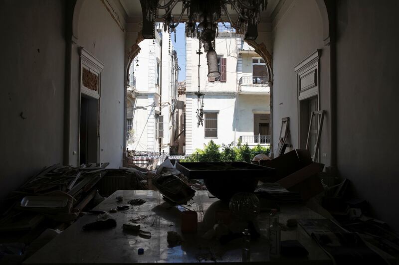 A view of the damaged house of Saab.