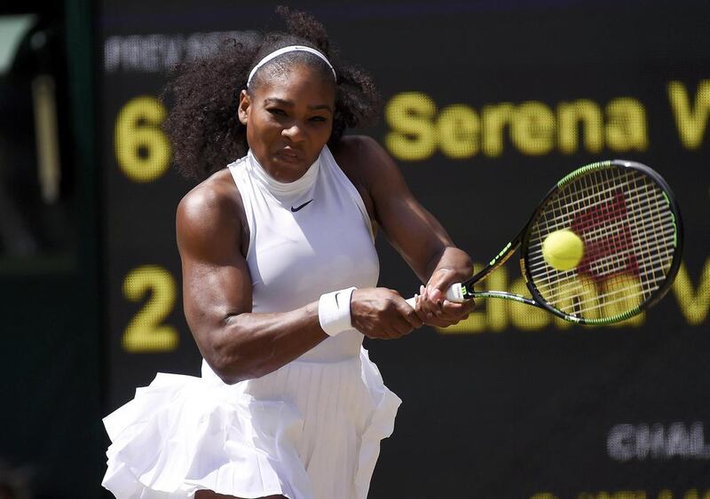 USA’s Serena Williams in action against Russia’s Elena Vesnina. REUTERS/Toby Melville