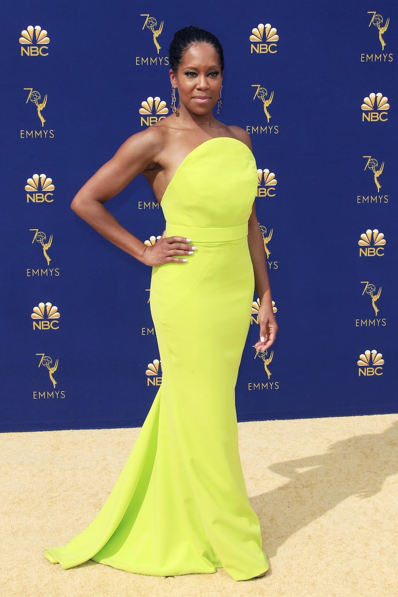Does Regina King ever look bad? No. And she continues her winning streak in hot yellow Christian Siriano. Photo / EPA