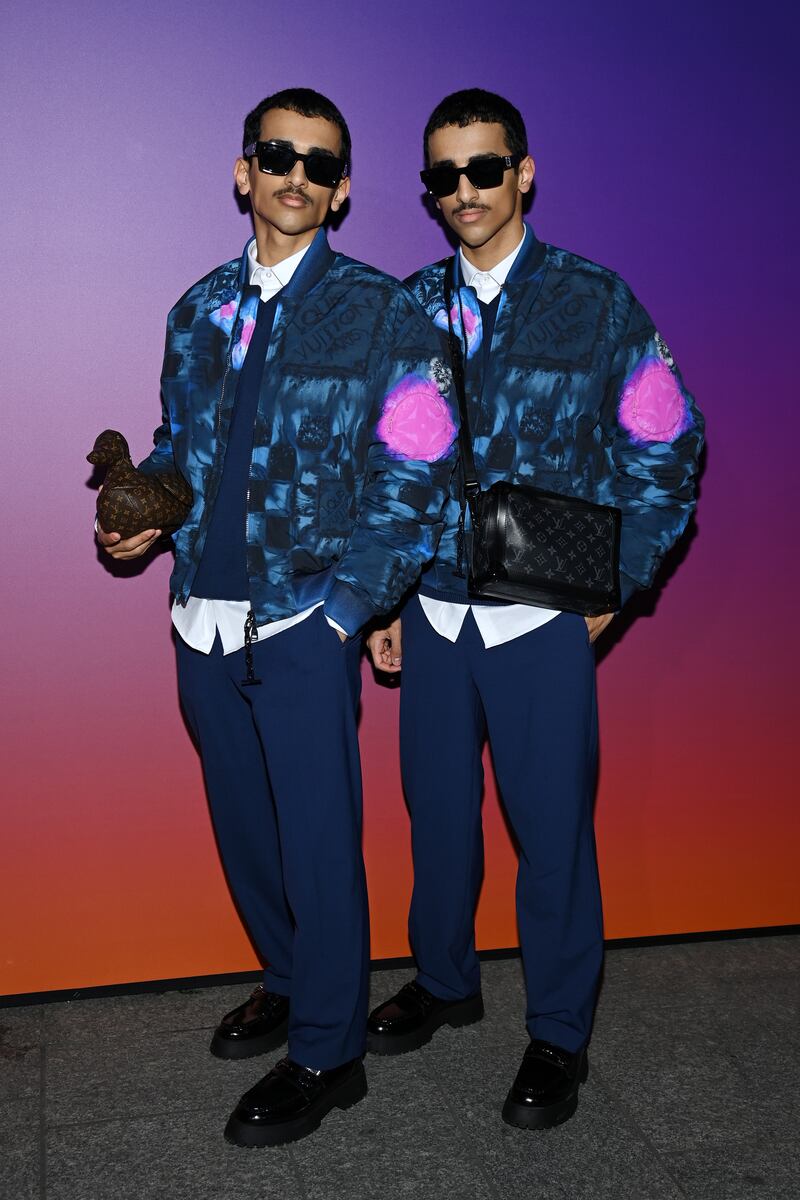 The Hadban twins attend the Louis Vuitton autumn/winter 2022/2023 show as part of Paris Fashion Week on January 20, 2022 in France. Getty Images For Louis Vuitton