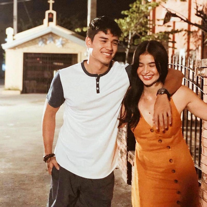 Marco Gumabao and Anne Curtis on the set of Just a Stranger. Courtesy Viva Artists Agency