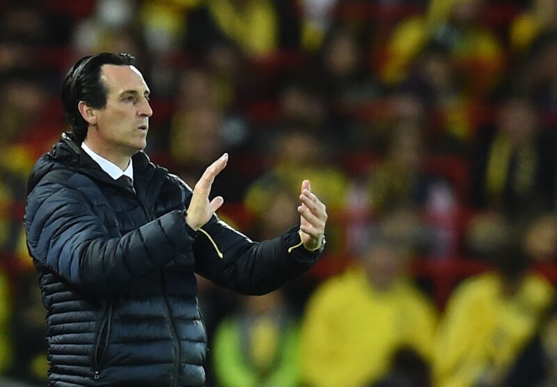 Villarreal coach Unai Emery watches the action. EPA