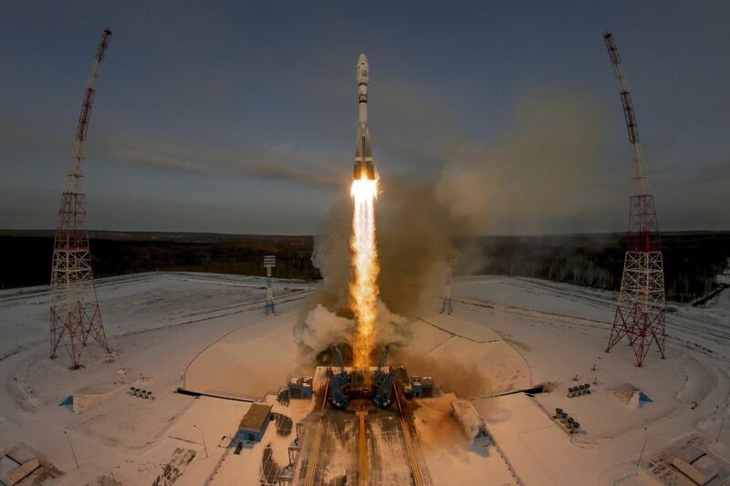 A UAE satellite is carried into space on a Russian rocket. Photo: Mohammed bin Rashid Space Centre