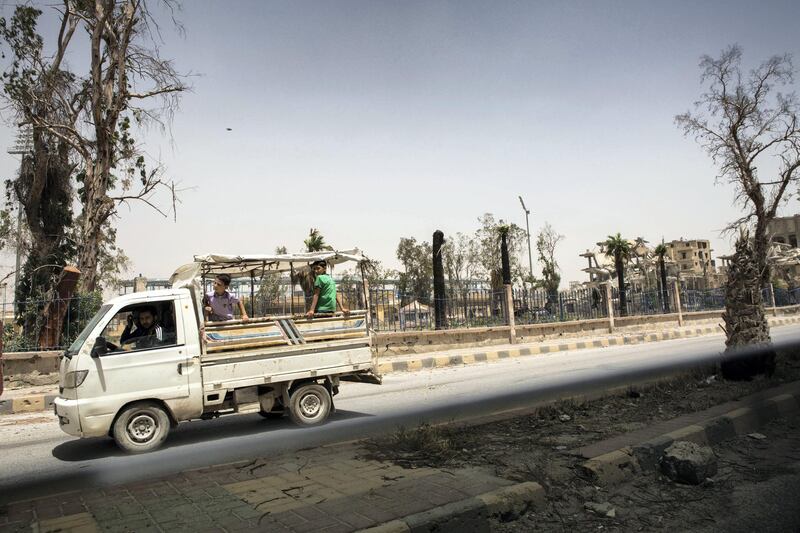 Some 150,000 people have returned to Raqqa, though they are not very visible on the streets.