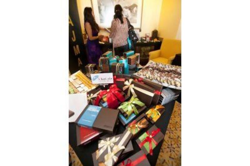 Gifts, many of them tasty, at The Talent Lounge in Al Qasr Hotel for the Dubai International Film Festival.