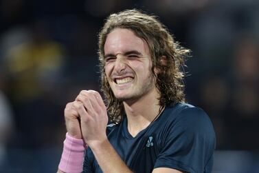 Stefanos Tsitsipas celebrates his success over Gael Monfils in the Dubai Duty Free Tennis Championships final. Reuters