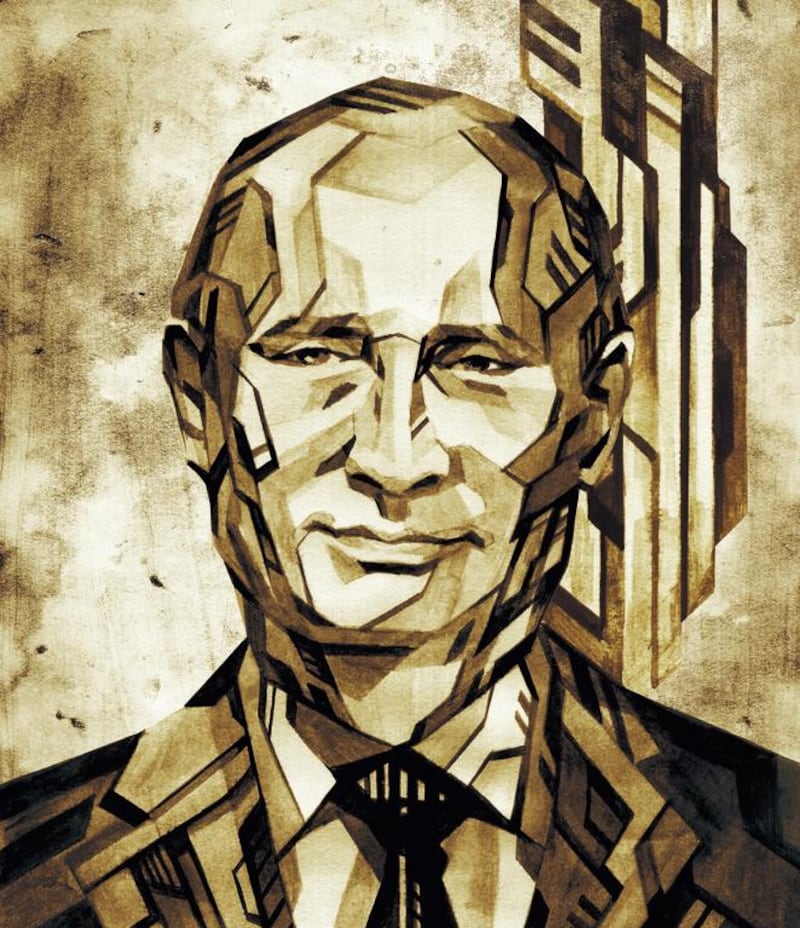 Russian president Vladimir Putin. Illustration by Tadaomi Shibuya