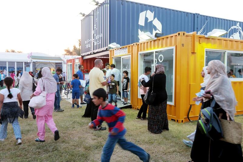 Families attend the Abu Dhabi Science Festival at Mushrif Central Park. The festival runs from November 12th to 22nd. Christopher Pike / The National
