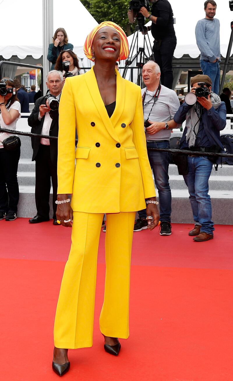 Maimouna N'Diaye attends the screening of 'Matthias and Maxime' during the Cannes Film Festival on May 22, 2019. EPA