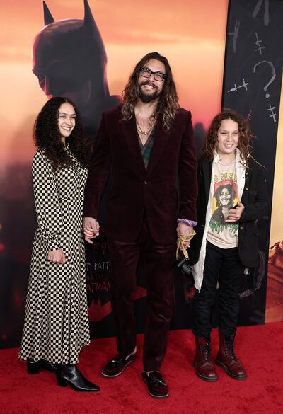 Actor Jason Momoa has said he doesn't want his children Lola and Nakoa-Wolf to follow in his footsteps. Photo: FilmMagic