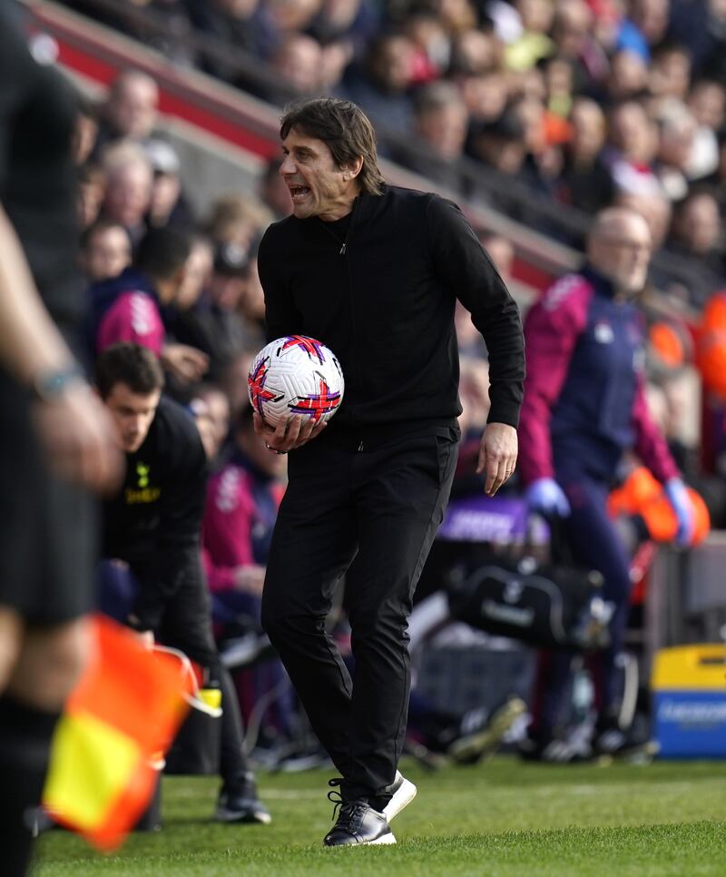 Tottenham Hotspur manager Antonio Conte on the ball. PA